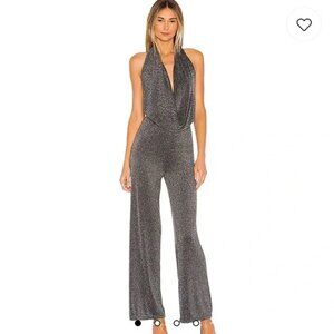 Superdown Saffron Cowl Neck Jumpsuit (Metallic Black - size XXS)